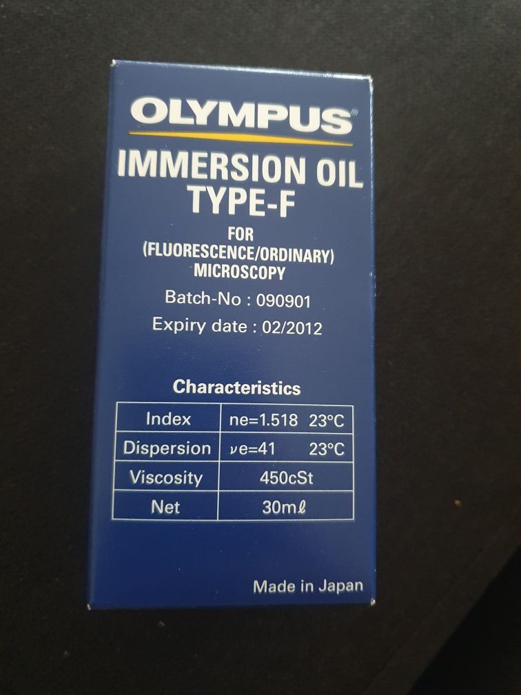 Olympus immersion Oil Type- f olej immersyjny olejek do mikroskopu