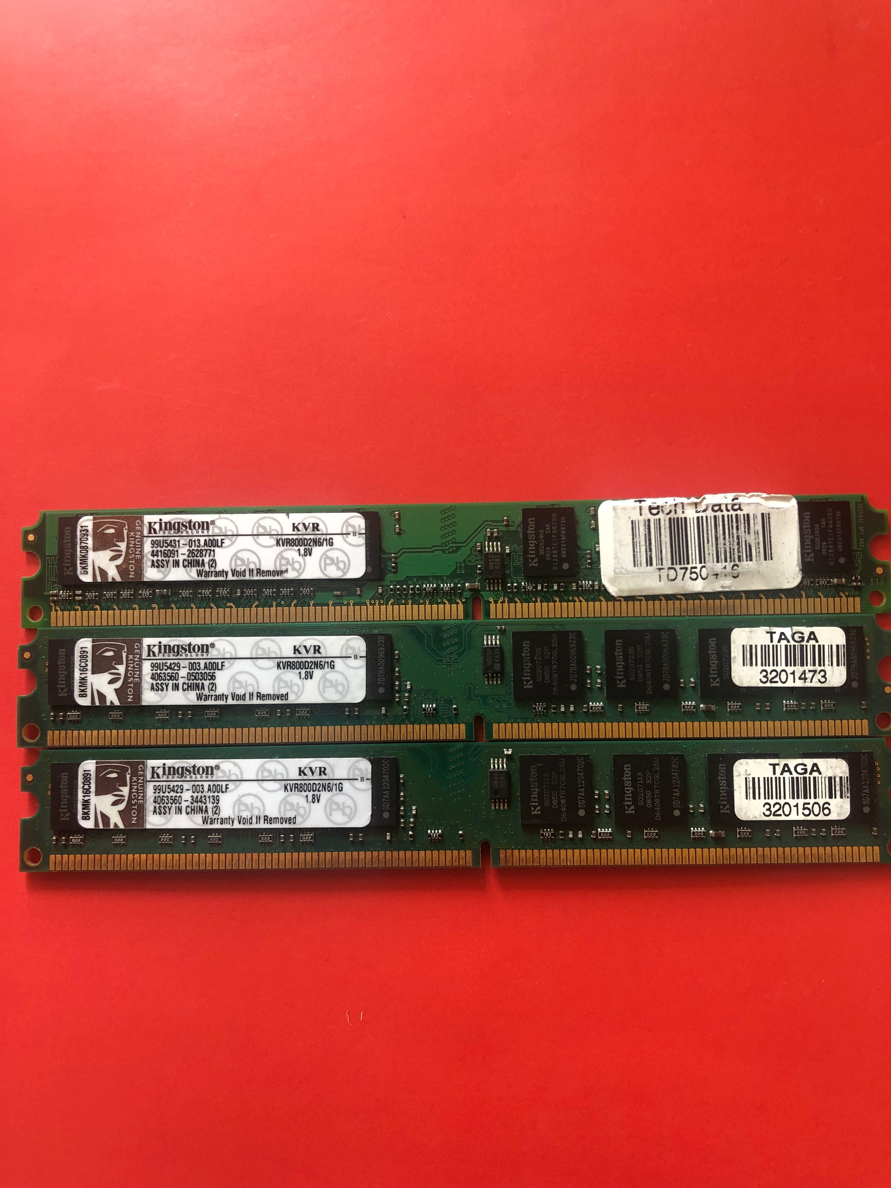 Kingston DDR2/800 3*1gb. Ціна за 3 модулі