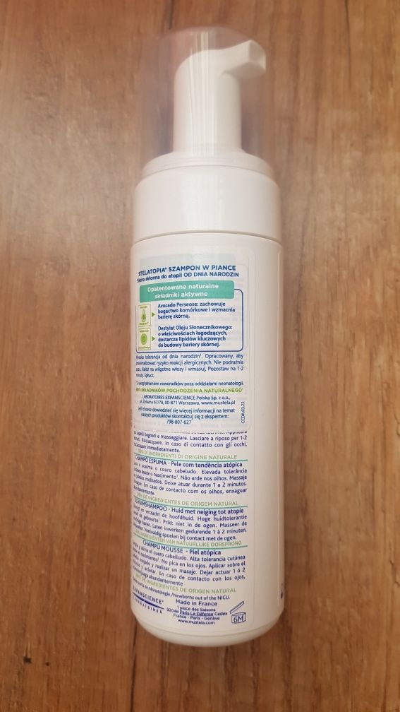 Mustela Stelatopia szampon dla dzieci do włosów atopia w piance 150ml