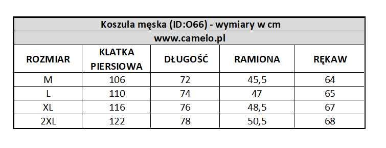 66. Koszula męska od M do 2XL