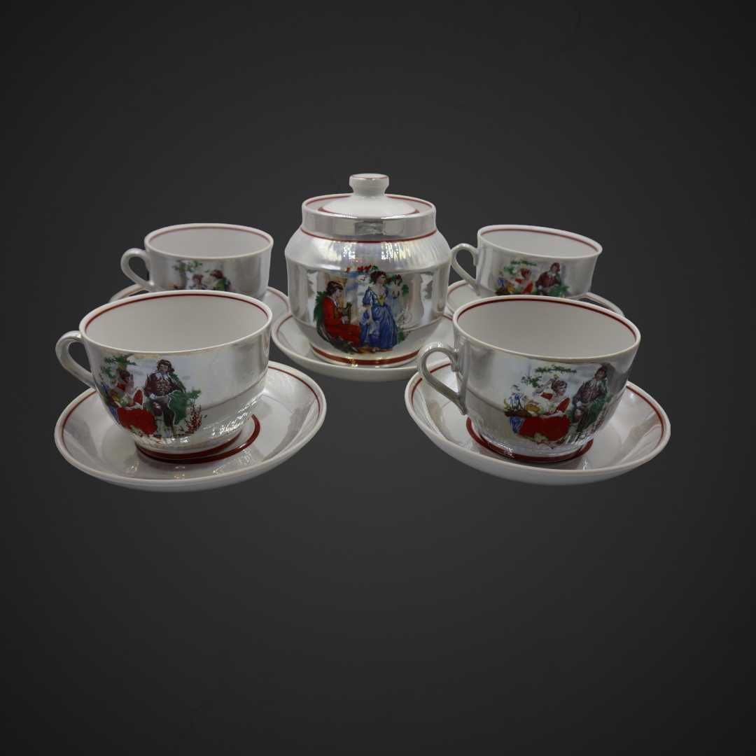 Porcelana CCCP filiżanki + cukiernica  B41/051162