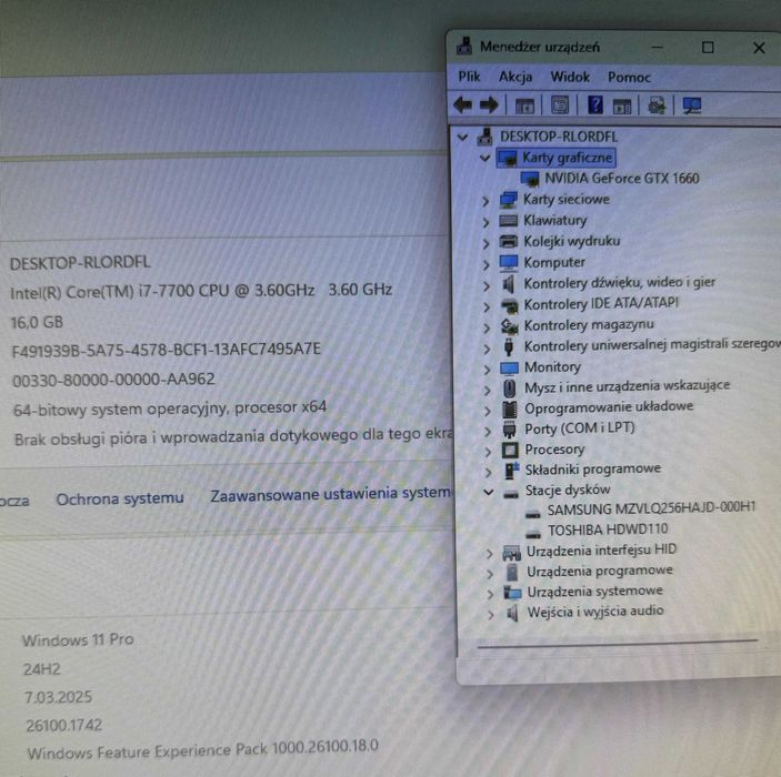 komputer gamingowy  gtx 1660 i7 7700