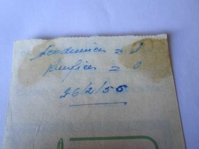 Campeonato Nacional bilhete jogo Académica Coimbra Benfica 1956