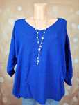 Sweter sweterek oversize XL 42 nowy chabrowy granatowy włoski made in