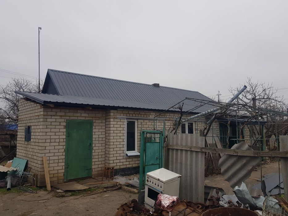 Кровля. Крыша. Ремонт. Брезент. OSB установка после прилетов