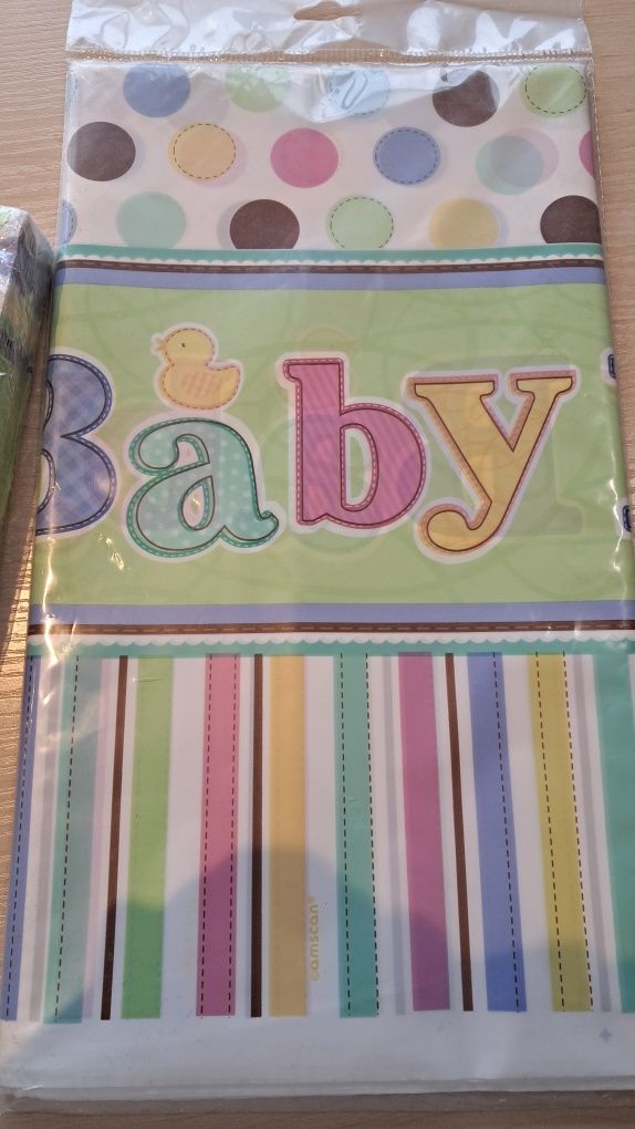 Zestaw baby shower obrus serwetki