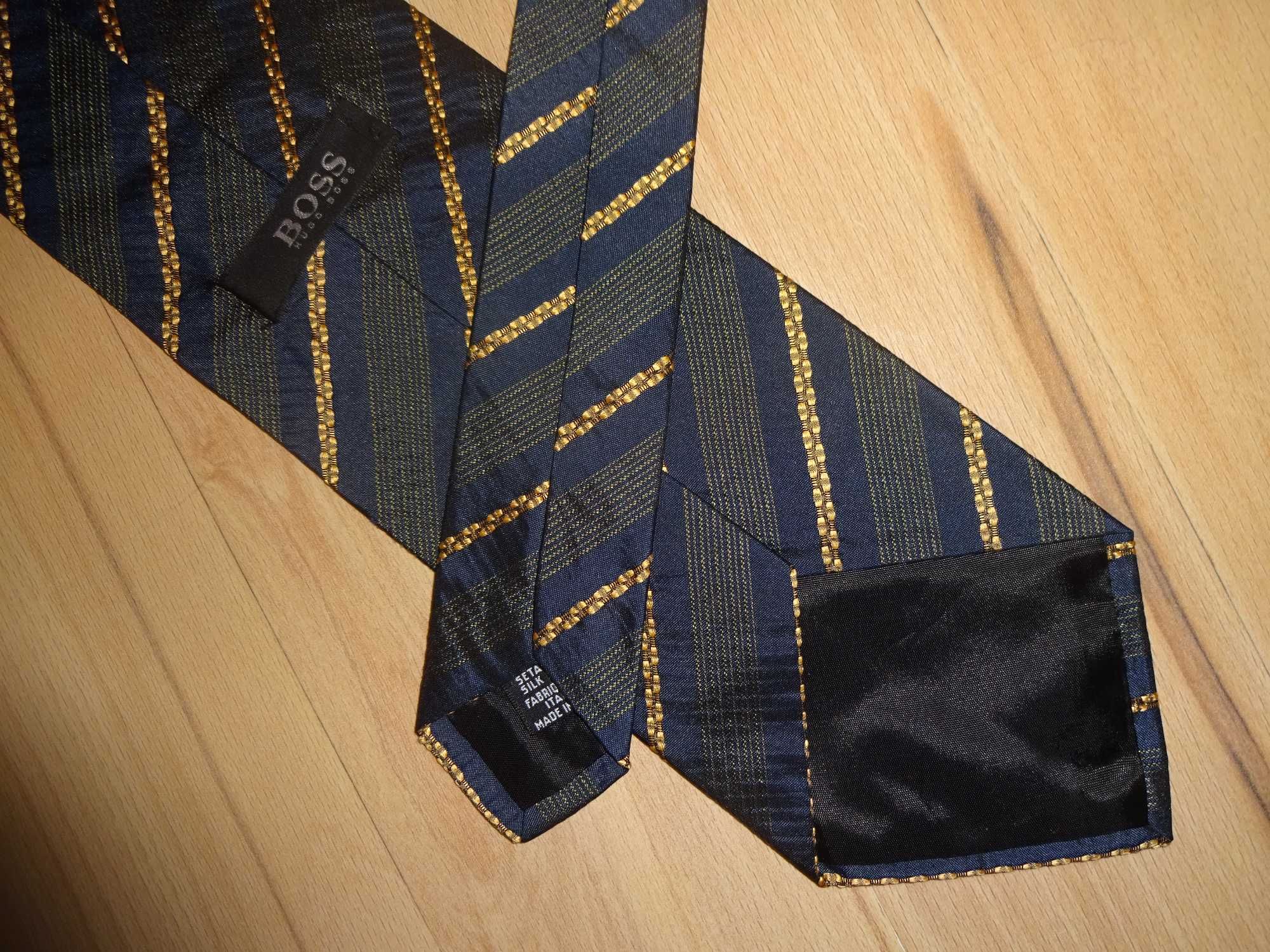 HUGO BOSS made in Italy 100% SILK oryg. jedwabny krawat OKAZJA