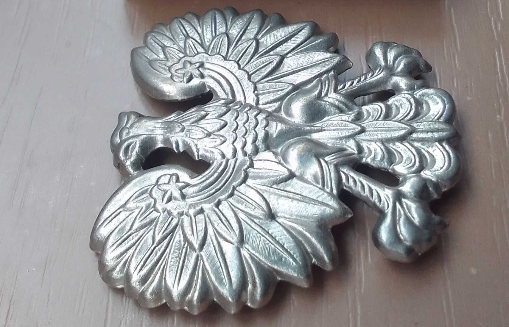 Польша Орел - Польская военная кокарда Большой посеребренный орел