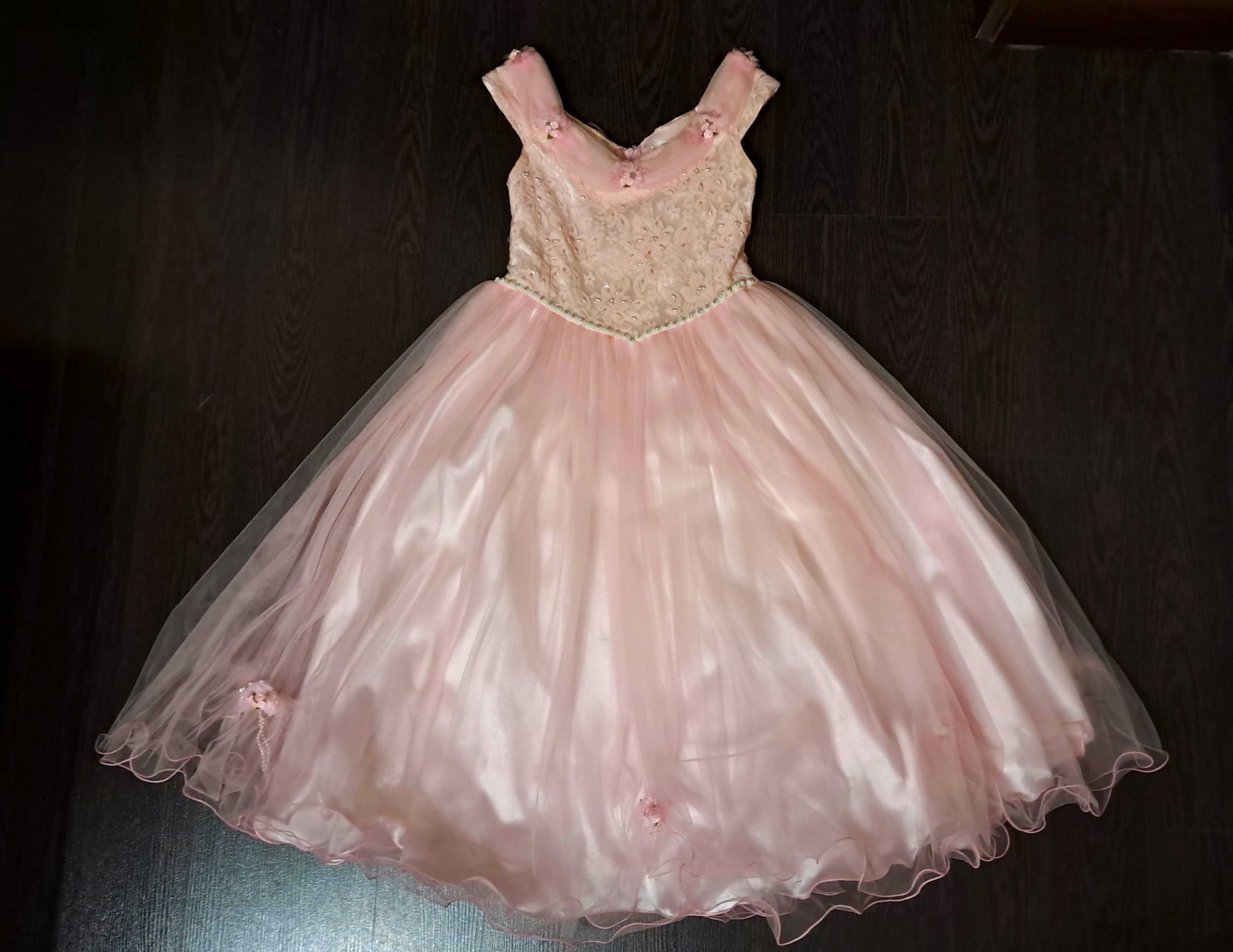 Розовое пышное детское нарядное бальное платье MyGirl для девочки 140