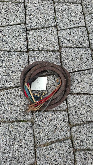 komplet starych kabli telefonicznych w oplocie