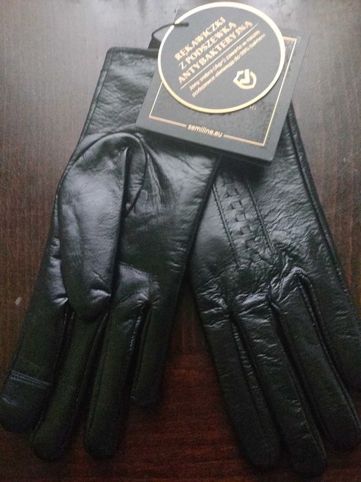 Skórzane rękawiczki damskie rozmiar S/6,5