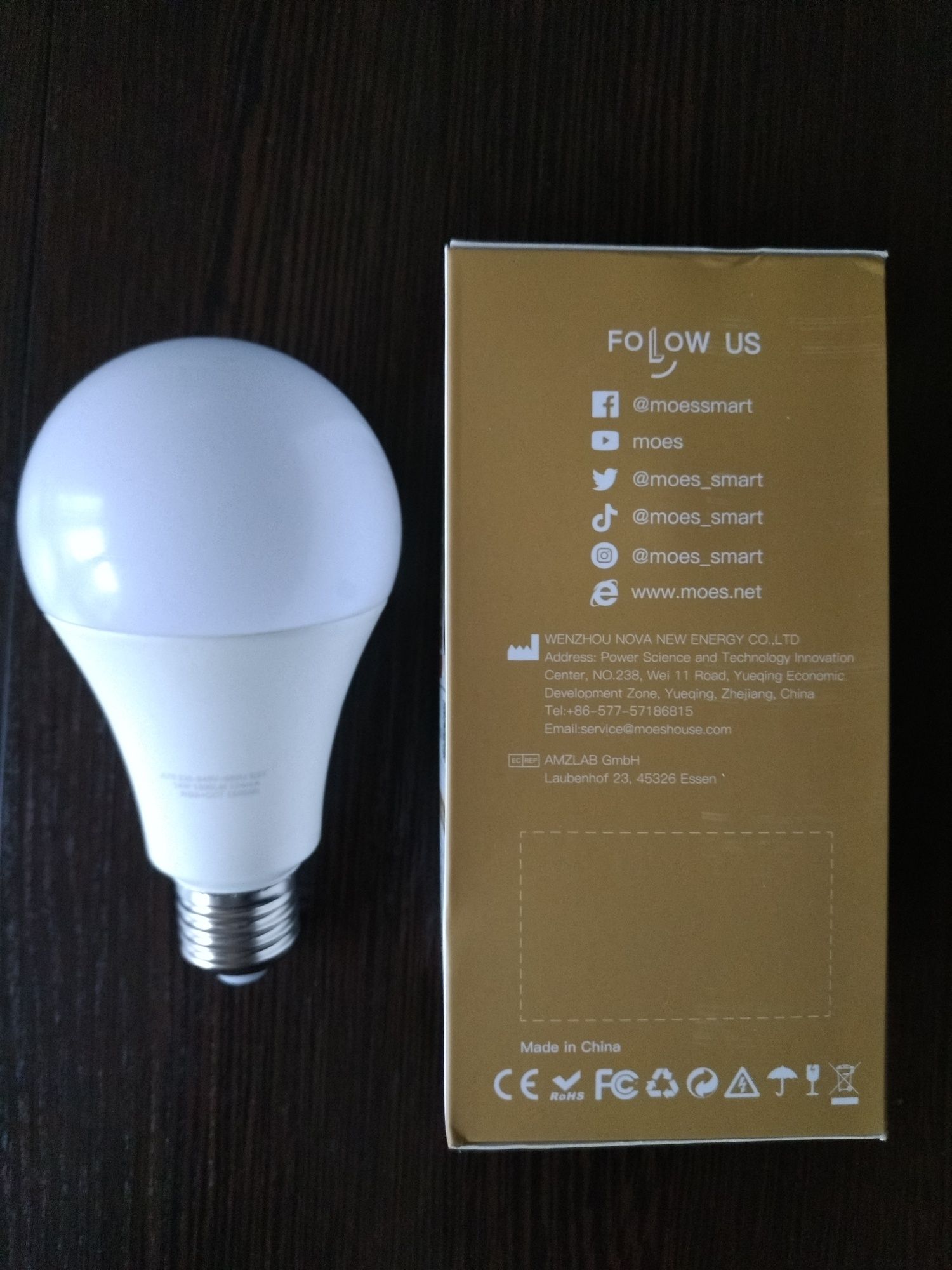 Умная светодиодная лампа с WiFi, 14 Вт, RGB, C + W, E27, 2700-6500K