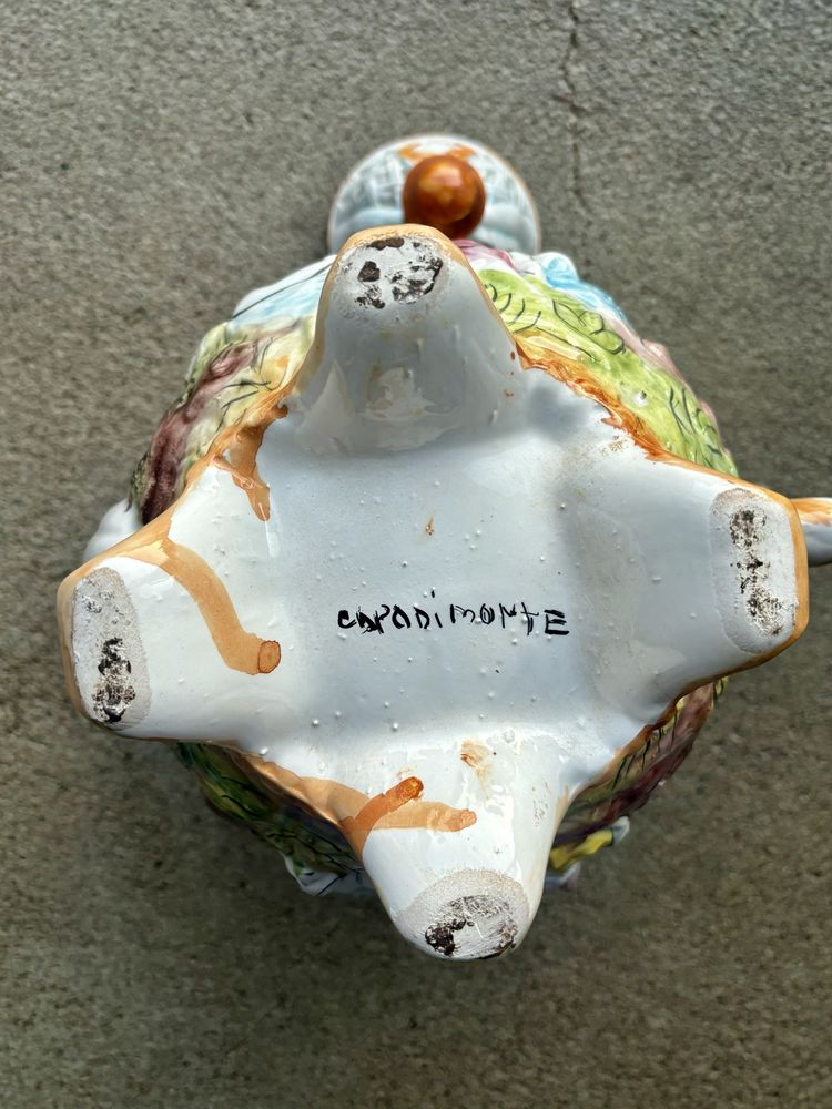 Wielki Stary Dzban porcelanowy sygnowany Capo Di Monte 45cm Włochy