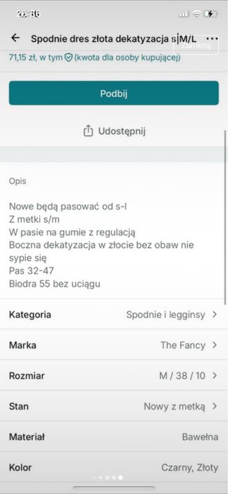 Spodnie typ dres nowe od-S-L