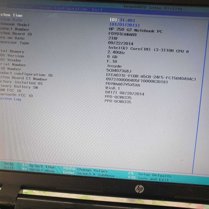 Motherboard HP 250 G2 processadori3-3110M 2,4ghz testada sem anomalia