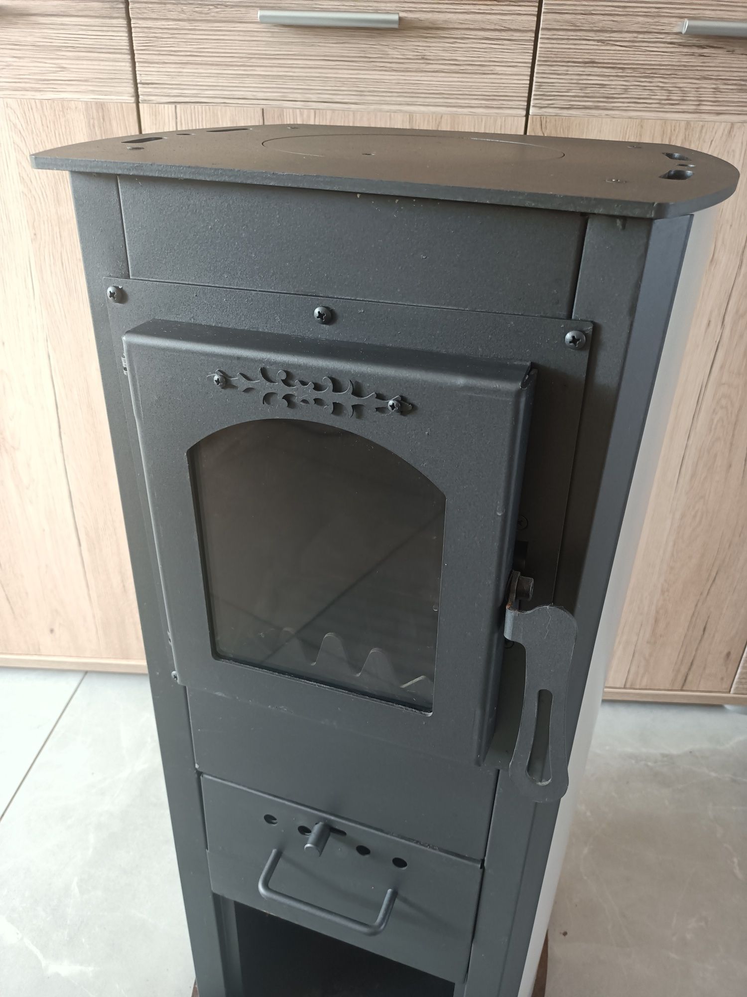 Piec kominek stalowy koza 7 kW piec + rura + kolanko