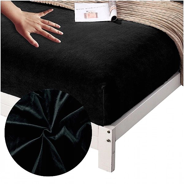 PRZEŚCIERADŁO miękkie PLUSZOWE mikrofibra 180x200 + 28cm z gumką MIŚ C