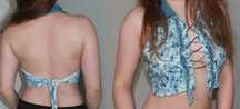 crop top sznurowany dekolt wiązany odkryte gołe plecy sznurki xs s m