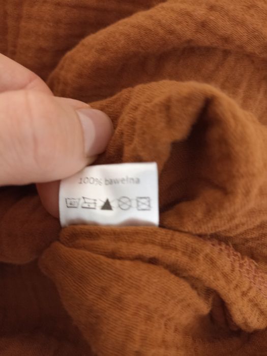 Brązowa bawełniana muślinowa sukienka świąteczna 86/92 pyza for baby h