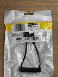 Kabel USB-A męski krótki spiralny M-M 20-60cm Delock 83239