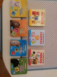 Mini livros aprender inglês sobre animais + peq. Livro formas, etc