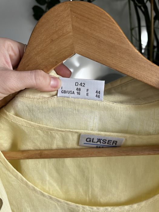 100% lniany komplet koszula i top zolty 42 xl len