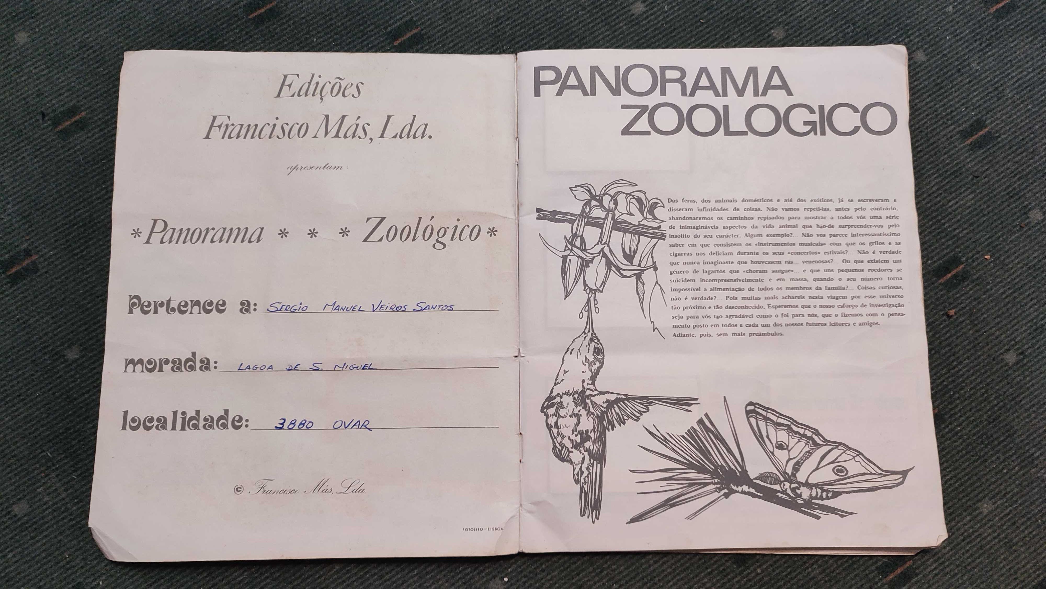 Caderneta de Cromos Panorama Zoológico - Completa