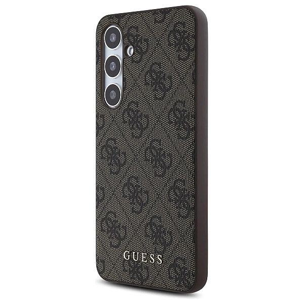 Guess GUHCS24FEG4GFBR S24 FE S721 brązowy/brown hardcase 4G Metal Gold
