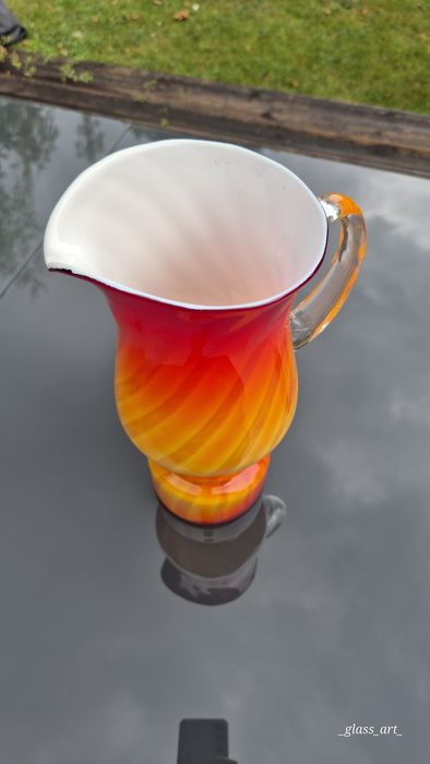 Dzban dzbanek Fiedorowicz Ząbkowice stare kolorowe szkło prl