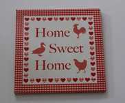 Home Sweet Home Obrazek Dekoracja do Kuchni Koguty