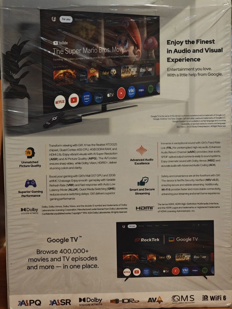 Google TV Streamer RockTek GX1 (Realtek RTD1325, 4/32GB)