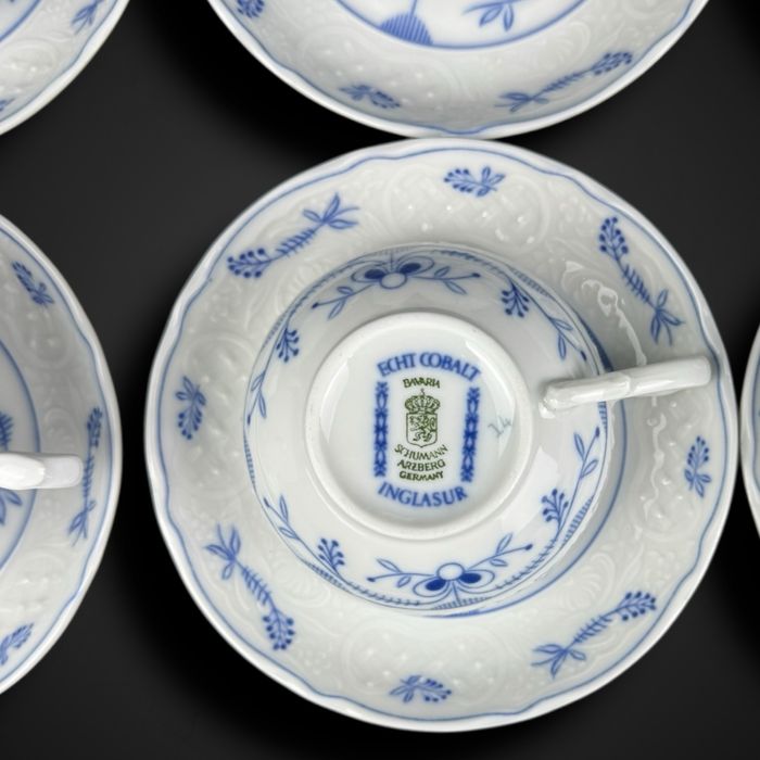 Serwis kawowy wzór słomkowy Echt Cobalt Bavaria Schumann b5/05262