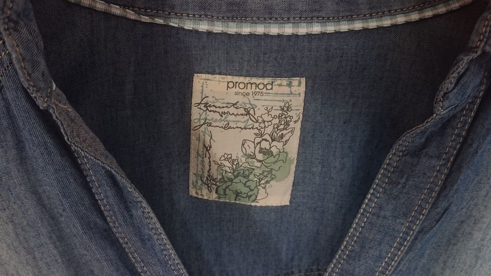 Koszula dzinsowa z krótkim rękawem rozmiar 38 Promod