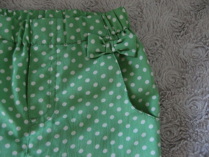 PEP&CO spodnie letnie zielone w białe groszki nowe bez metki r. 92-98