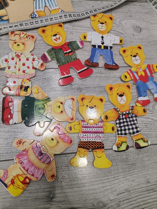 Деревянный мишка паззл констуктор