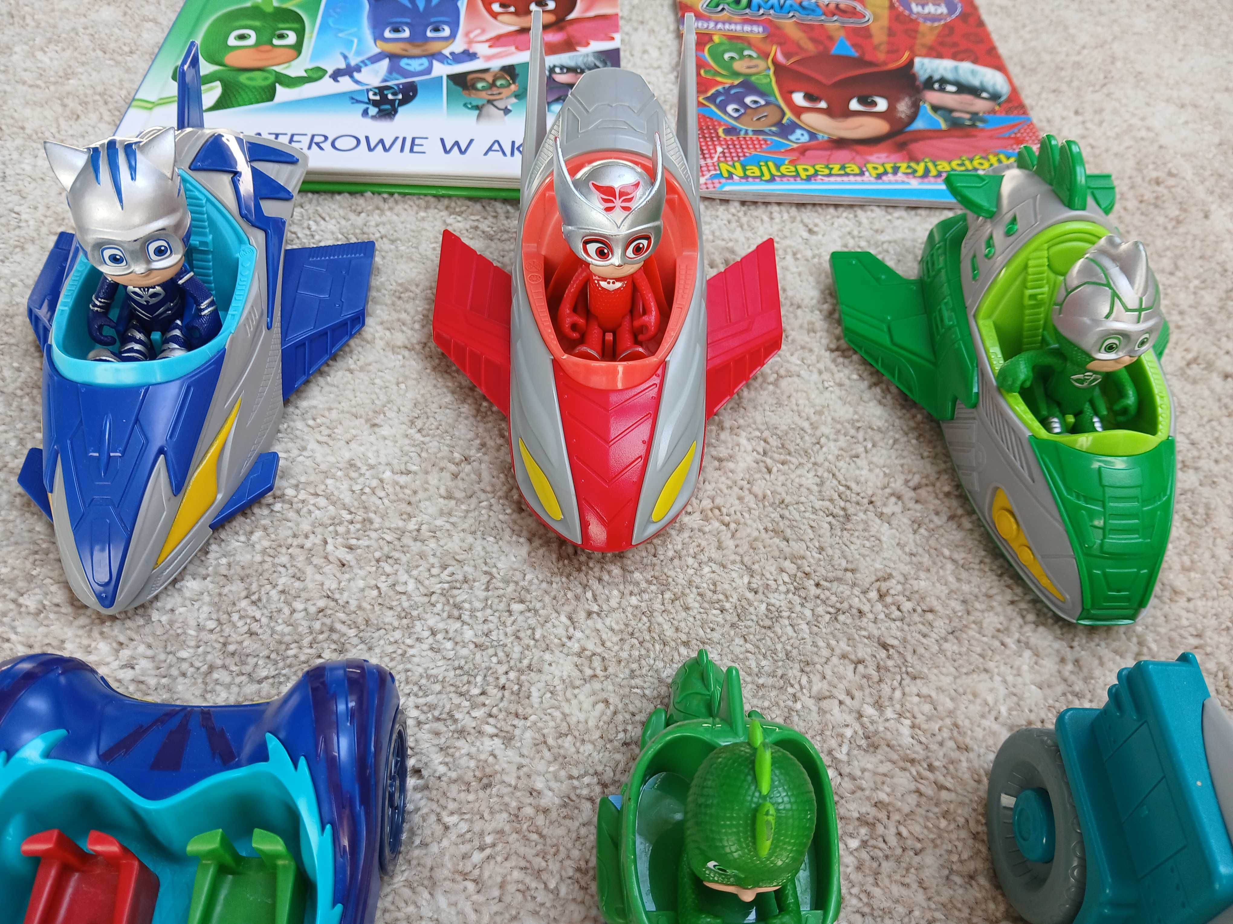 Pidżamersi PJ Masks Pojazdy Figurki Sowella, Gekson, Kotboy