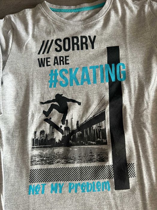 Koszulka chłopięca z długim rękawem szary z nadrukiem 11 lat