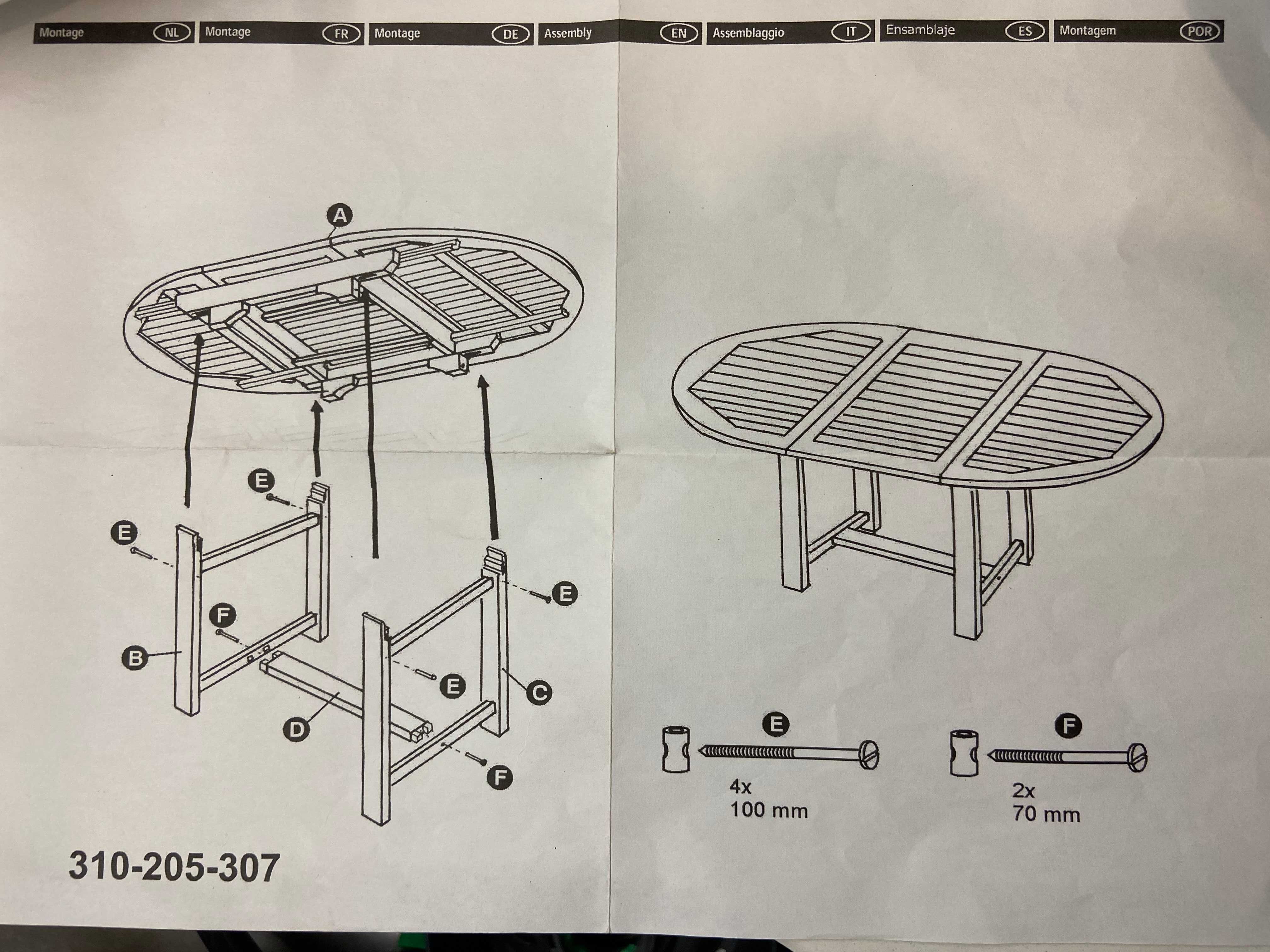 Mesa de Jardim em madeira Teca de 1.20 m x1.70 m