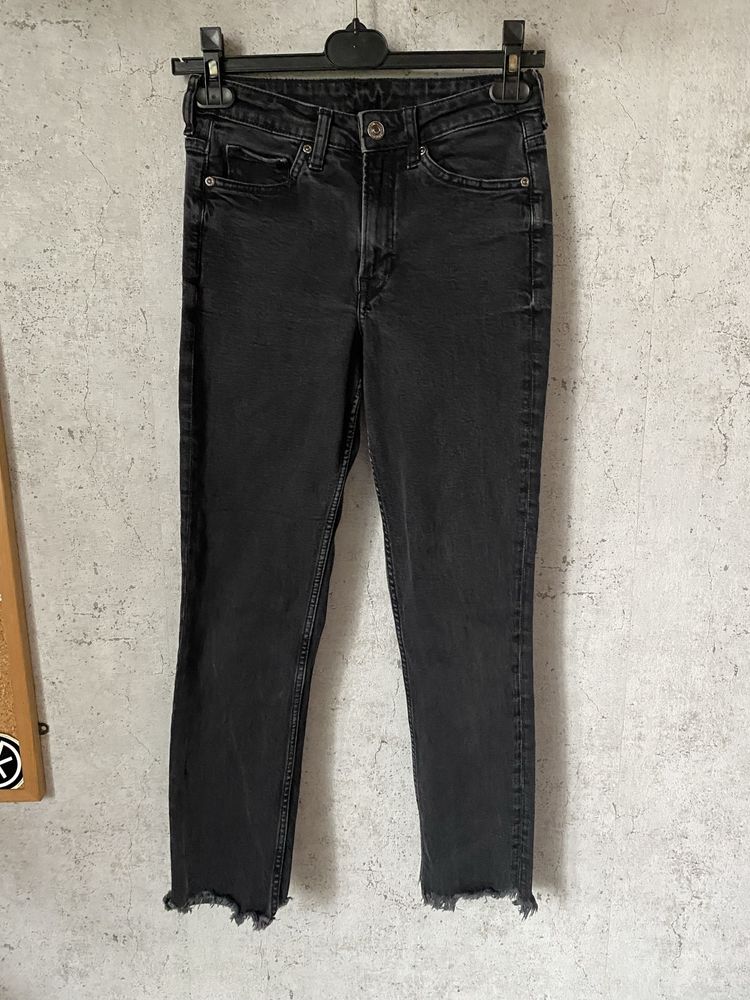 spodnie rurki szare czarne h&m jeansowe