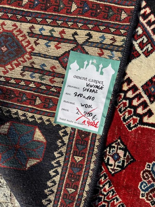 Vintage wełniany r.tkany dywan perski Shiraz 310x160 galeria 13 tys