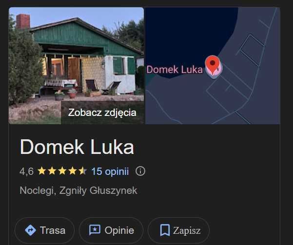 Domek LUKA nad jeziorem, Głuszynek,  6 osobowy LATO 2025