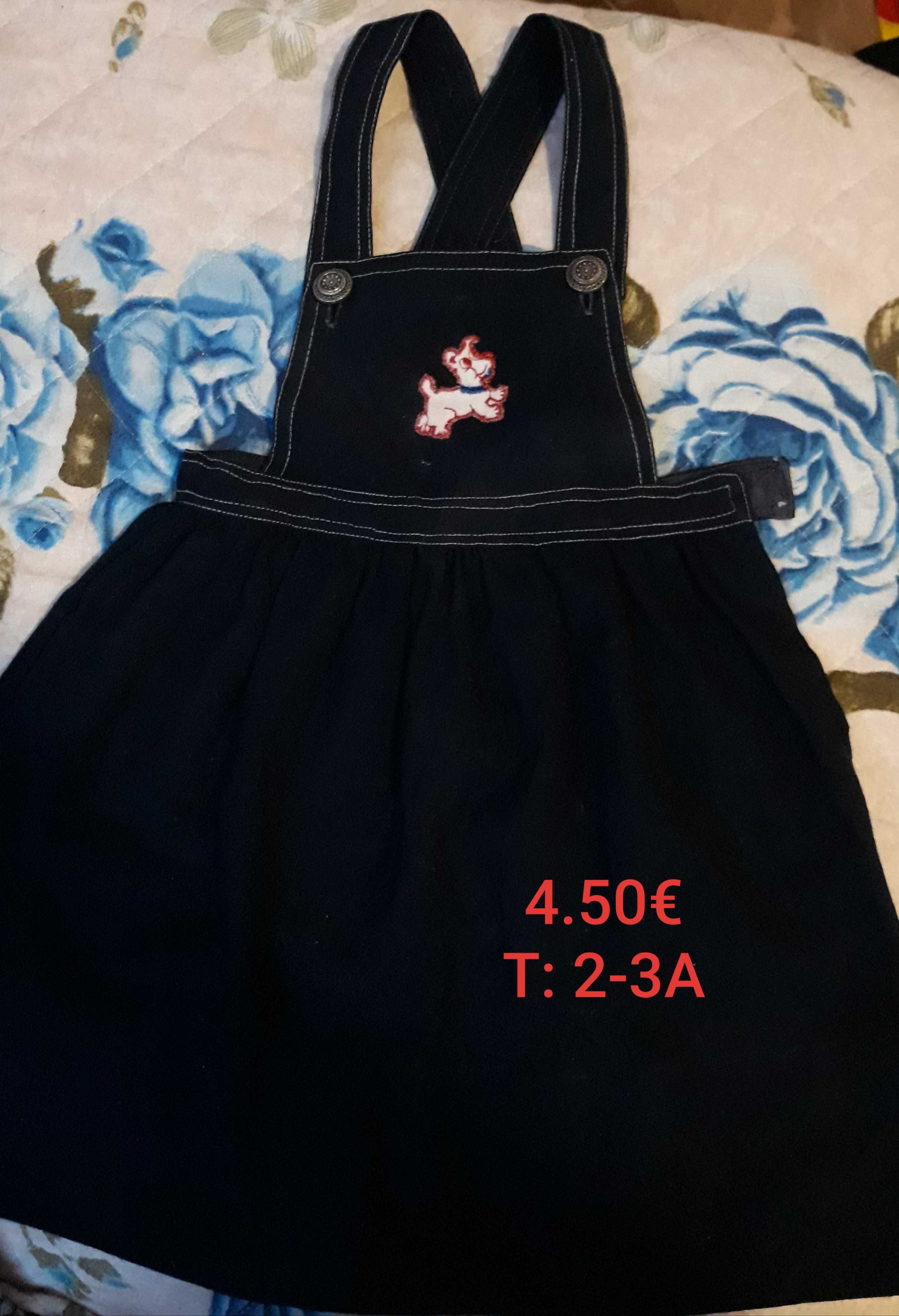 Roupa de menina, tamanho 2 a 3 anos.