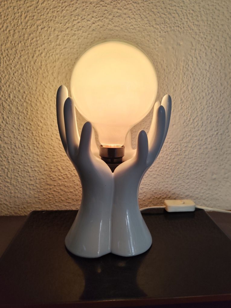 Lampka ceramika lata 80-90 polska vintage retro prl space age