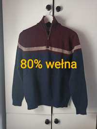 Wełniany sweter r. M, 80% wełna