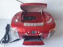 Groov-e Retro Boombox Portable CD, Cassette, Radio Red GVPS813RD
