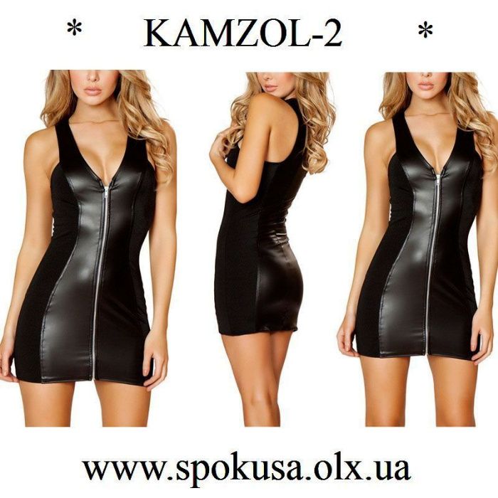 Мини - платье *KAMZOL* 1*2* кожа латекс винил! M/L/XL/XXL/ (ОРИГИНАЛ!)