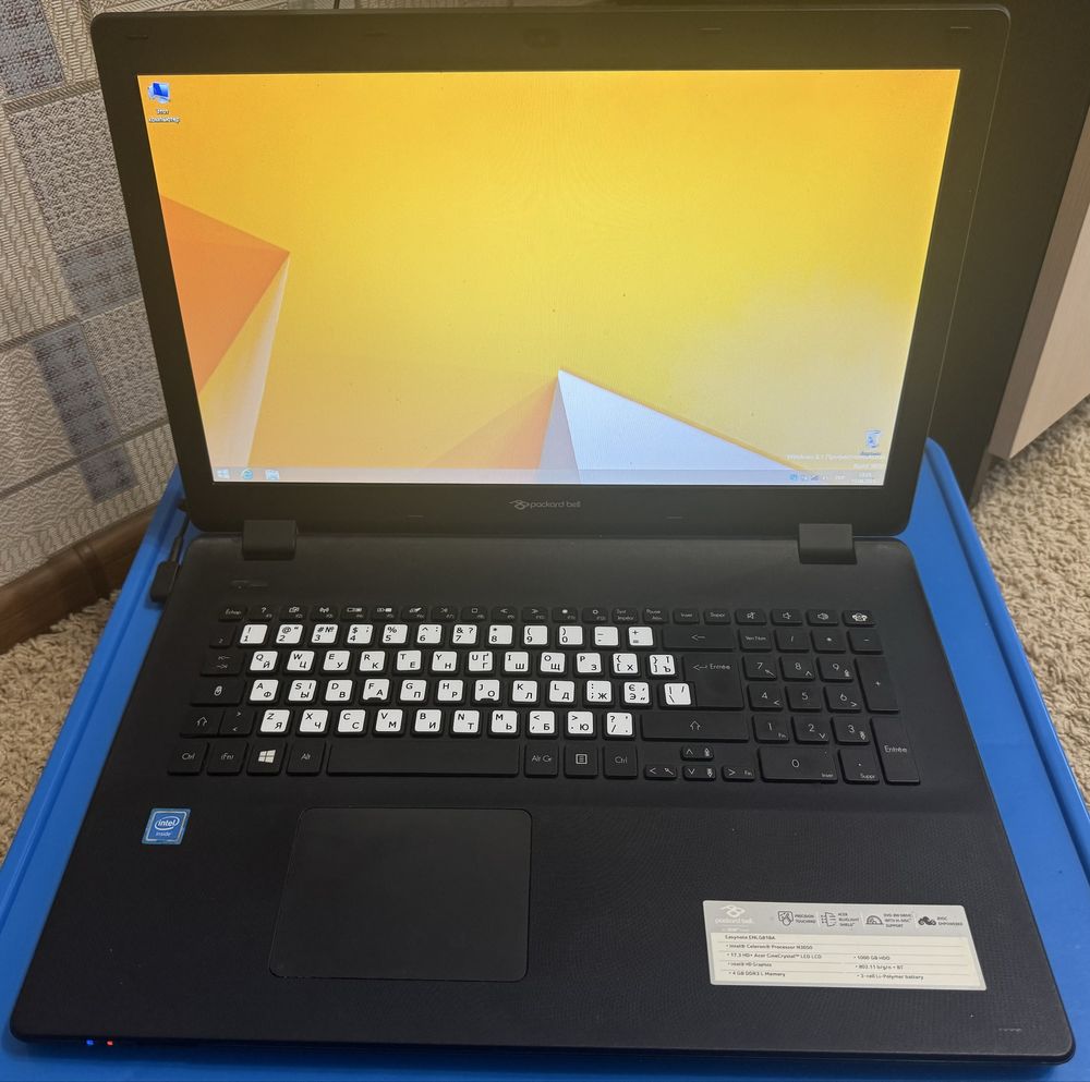 Ноутбук Packard bell, 17.3 HD, Intel (R) Celeron CPU N3050, 1.60 GHz