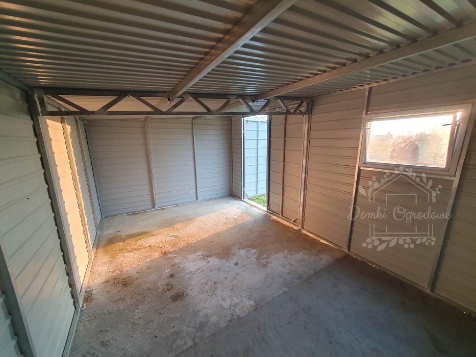 Domek Ogrodowy Schowek 4,5x3 brama dwuskrzydłowa okno  Antracyt ID539