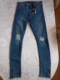 Spodnie męskie jeansy dżinsy Cropp Skinny przetarcia rozmiar 32/34