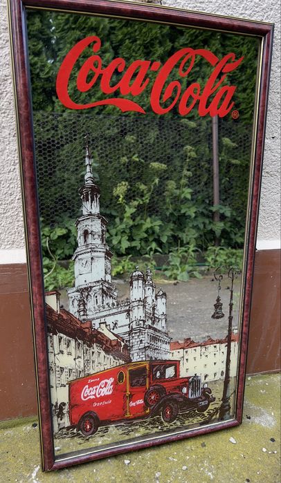 Unikatowe lustro Coca Cola z ratuszem Poznanskim